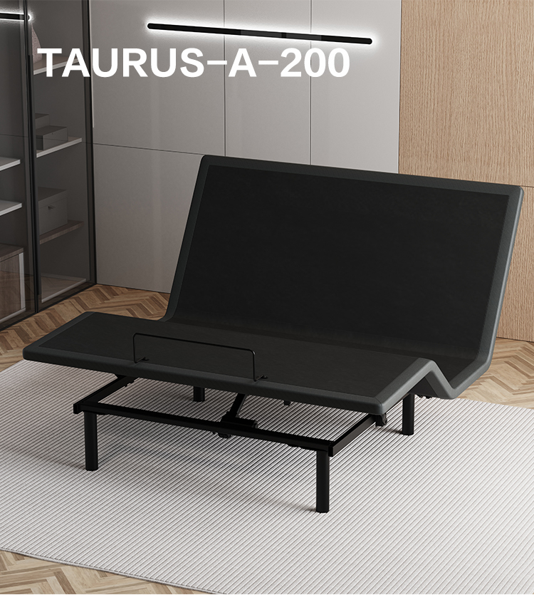 TAURUS-200 Bedroom Furniture Adjustable Electric Bed Frame Base Zero Clearance With Wireless Remote Slim Package Made in China