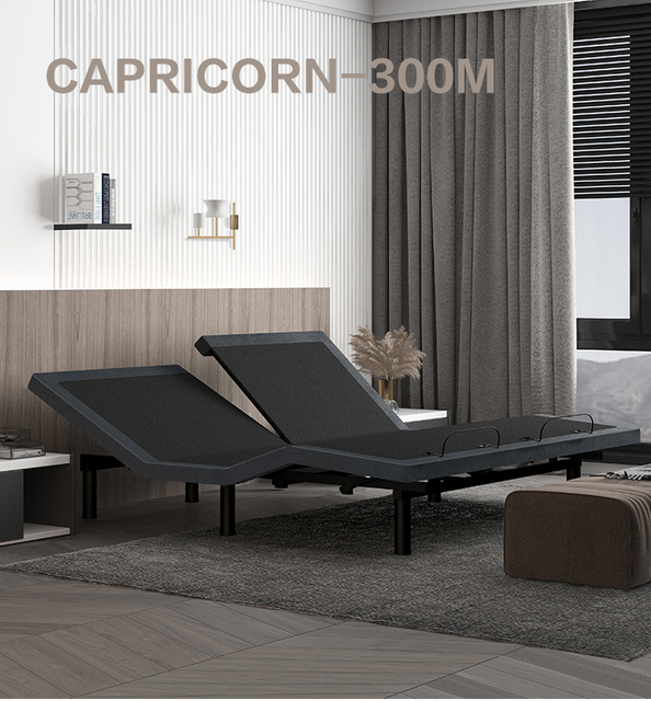 CAPRICORN-300M King Queen Size Electric Adjustable Electric Bed Frame with Massage Soft Bedroom Furniture