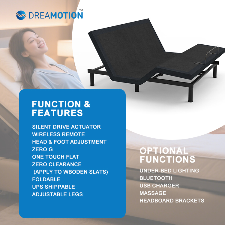 AQUARIUS-B-200 King Queen Size Smart Bed Frame with High Package Efficiency Zero Gravity 