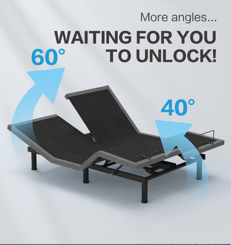 Dreamotion 2025 Hot Selling European Style Best Adjustable Electric Smart Bed Frame Base with four Acuator Multifunction