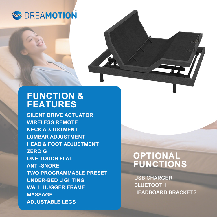ARIES-A-400 Eco-friendly Smart Furniture with Four Silent Premium Motor Multifunction Electric Bed Frame